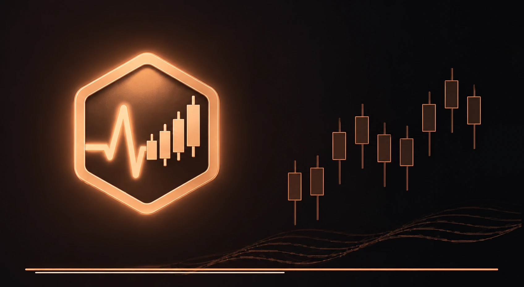 Copper Pulse Trade heartbeat and candlestick artwork